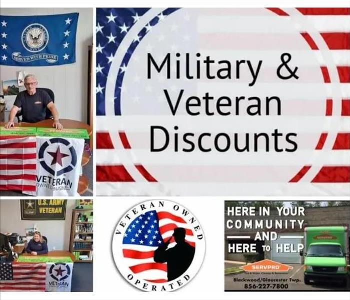 Military Veteran discount, Military Discount, Water damage restoration,